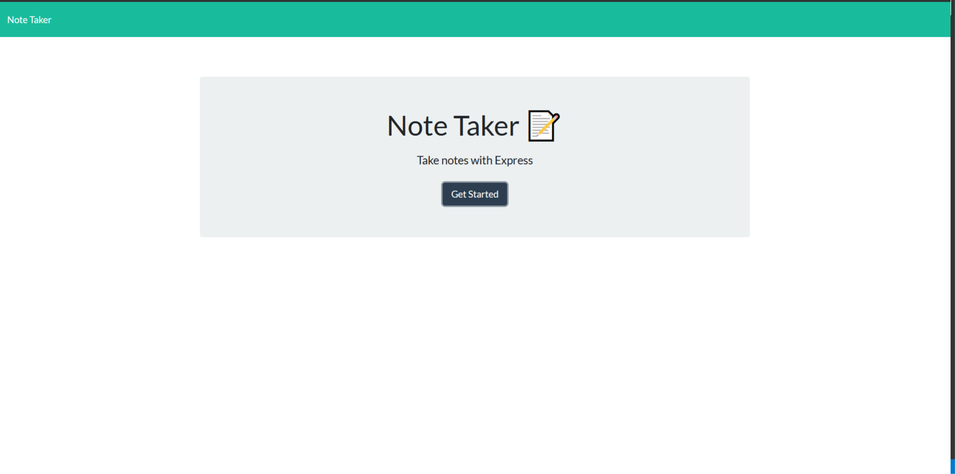 Note taker website screenshot